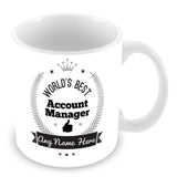 The Worlds Best Account Manager Mug - Laurels Design - Silver