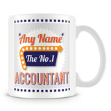 Accountant Personalised Mug - No.1 Retro Gift - Orange