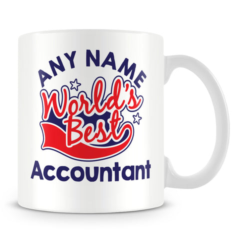 Worlds Best Accountant Personalised Mug - Red