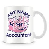 Worlds Best Accountant Personalised Mug - Pink