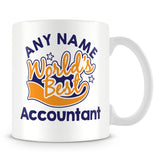 Worlds Best Accountant Personalised Mug - Orange