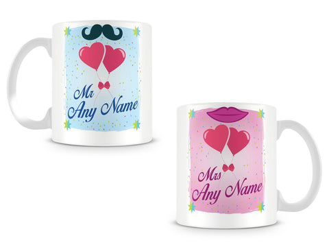Mr and Mrs Personalised Mugs with Surname