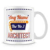 Architect Personalised Mug - No.1 Retro Gift - Orange