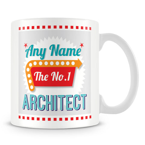 Architect Personalised Mug - No.1 Retro Gift - Green