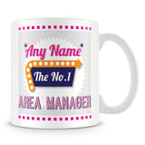 Area Manager Personalised Mug - No.1 Retro Gift - Pink