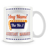Assistant Manager Personalised Mug - No.1 Retro Gift - Orange