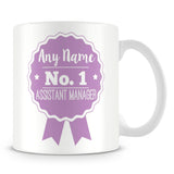 Assistant Manager Mug - Personalised Gift - Rosette Design - Purple