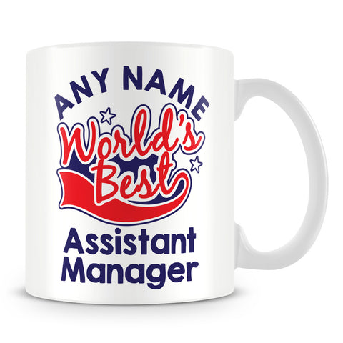 Worlds Best Assistant Manager Personalised Mug - Red