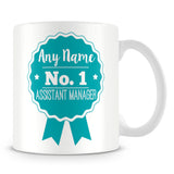 Assistant Manager Mug - Personalised Gift - Rosette Design - Green