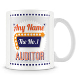 Auditor Personalised Mug - No.1 Retro Gift - Orange