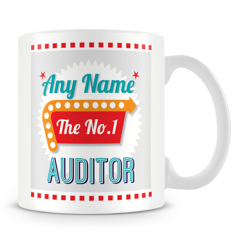 Auditor Personalised Mug - No.1 Retro Gift - Green