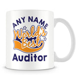Worlds Best Auditor Personalised Mug - Orange