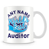 Worlds Best Auditor Personalised Mug - Blue