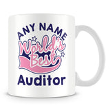 Worlds Best Auditor Personalised Mug - Pink