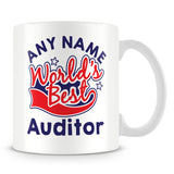 Worlds Best Auditor Personalised Mug - Red
