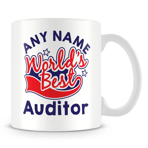 Worlds Best Auditor Personalised Mug - Red