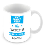 The Worlds Greatest Auditor Personalised Mug - Blue