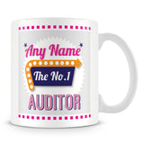 Auditor Personalised Mug - No.1 Retro Gift - Pink