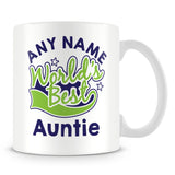 Worlds Best Auntie Personalised Mug - Green