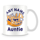 Worlds Best Auntie Personalised Mug - Orange