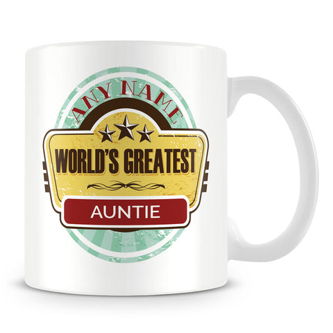 Worlds Greatest Auntie Personalised Mug