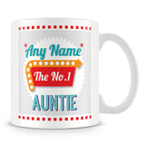 Auntie Personalised Mug - No.1 Retro Gift - Green