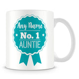 Auntie Mug - Personalised Gift - Rosette Design - Green