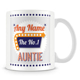 Auntie Personalised Mug - No.1 Retro Gift - Orange