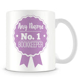 Bookkeeper Mug - Personalised Gift - Rosette Design - Purple