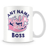 Worlds Best Boss Personalised Mug - Pink