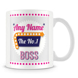 Boss Personalised Mug - No.1 Retro Gift - Pink