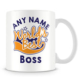 Worlds Best Boss Personalised Mug - Orange