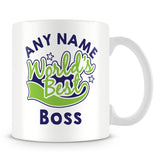 Worlds Best Boss Personalised Mug - Green