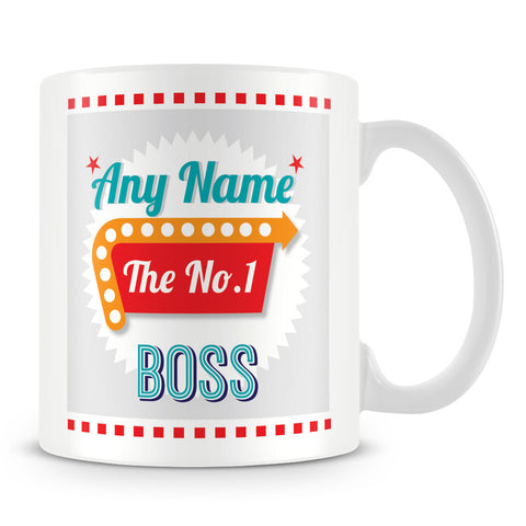 Boss Personalised Mug - No.1 Retro Gift - Green