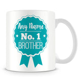 Brother Mug - Personalised Gift - Rosette Design - Green