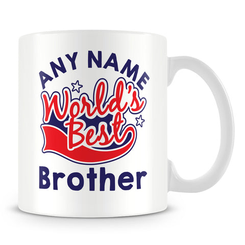 Worlds Best Brother Personalised Mug - Red
