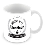 The Worlds Best Brother Mug - Laurels Design - Silver