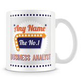 Business Analyst Personalised Mug - No.1 Retro Gift - Orange