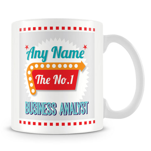 Business Analyst Personalised Mug - No.1 Retro Gift - Green