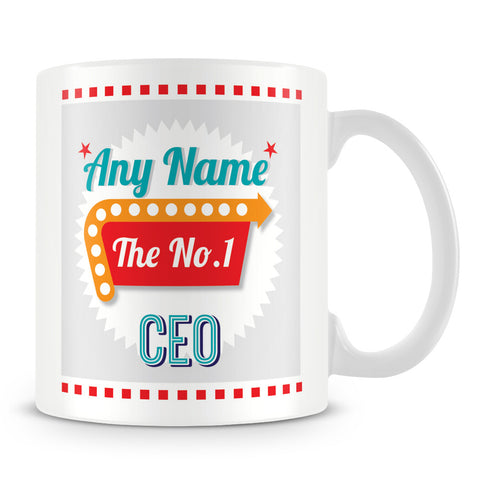 CEO Personalised Mug - No.1 Retro Gift - Green