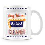 Cleaner Personalised Mug - No.1 Retro Gift - Orange