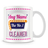 Cleaner Personalised Mug - No.1 Retro Gift - Pink
