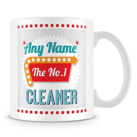 Cleaner Personalised Mug - No.1 Retro Gift - Green