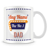 Dad Personalised Mug - No.1 Retro Gift - Orange