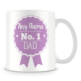 Dad Mug - Personalised Gift - Rosette Design - Purple