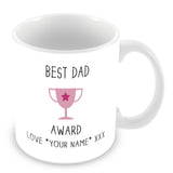 Best Dad Mug - Award Trophy Personalised Gift - Pink