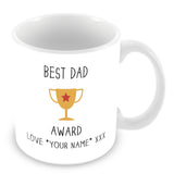 Best Dad Mug - Award Trophy Personalised Gift - Yellow