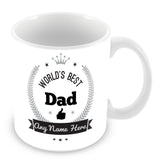 The Worlds Best Dad Mug - Laurels Design - Silver