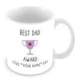 Best Dad Mug - Award Trophy Personalised Gift - Purple