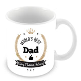 The Worlds Best Dad Mug - Laurels Design - Gold